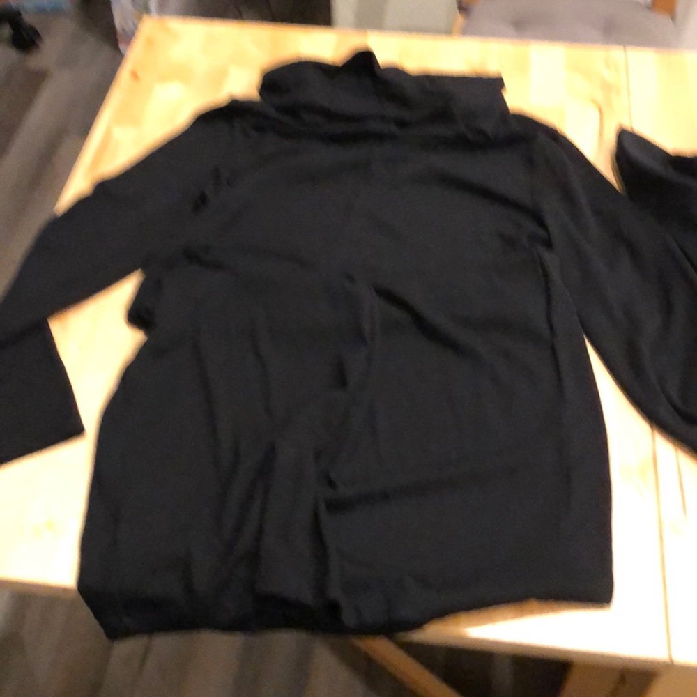 Cowl neck black sweater dress